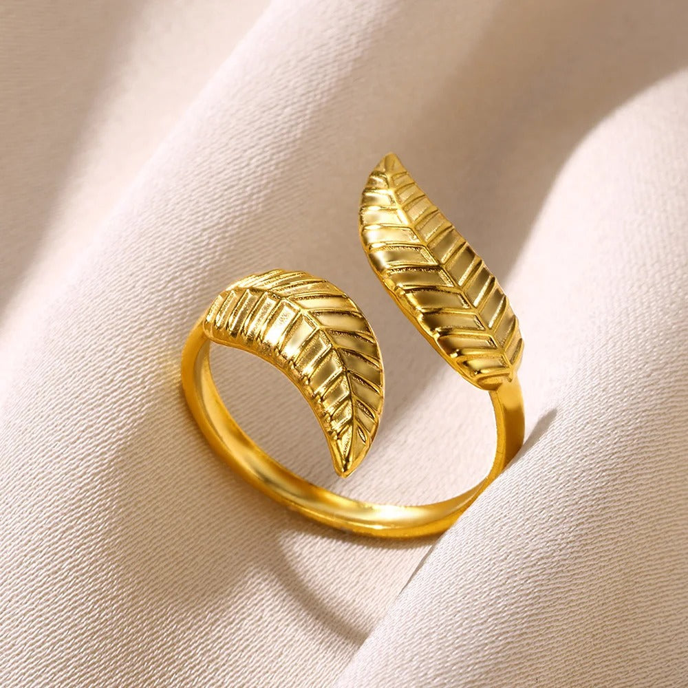 bague feuille or zita