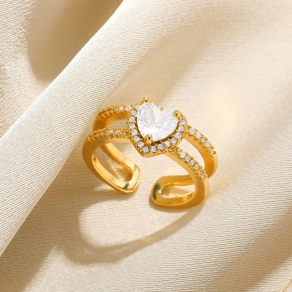 bague or coeur carolina