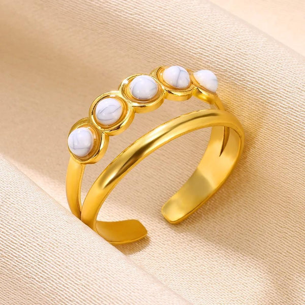 bague pierre blanche gilda