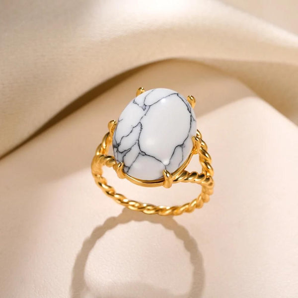 bague pierre blanche iris