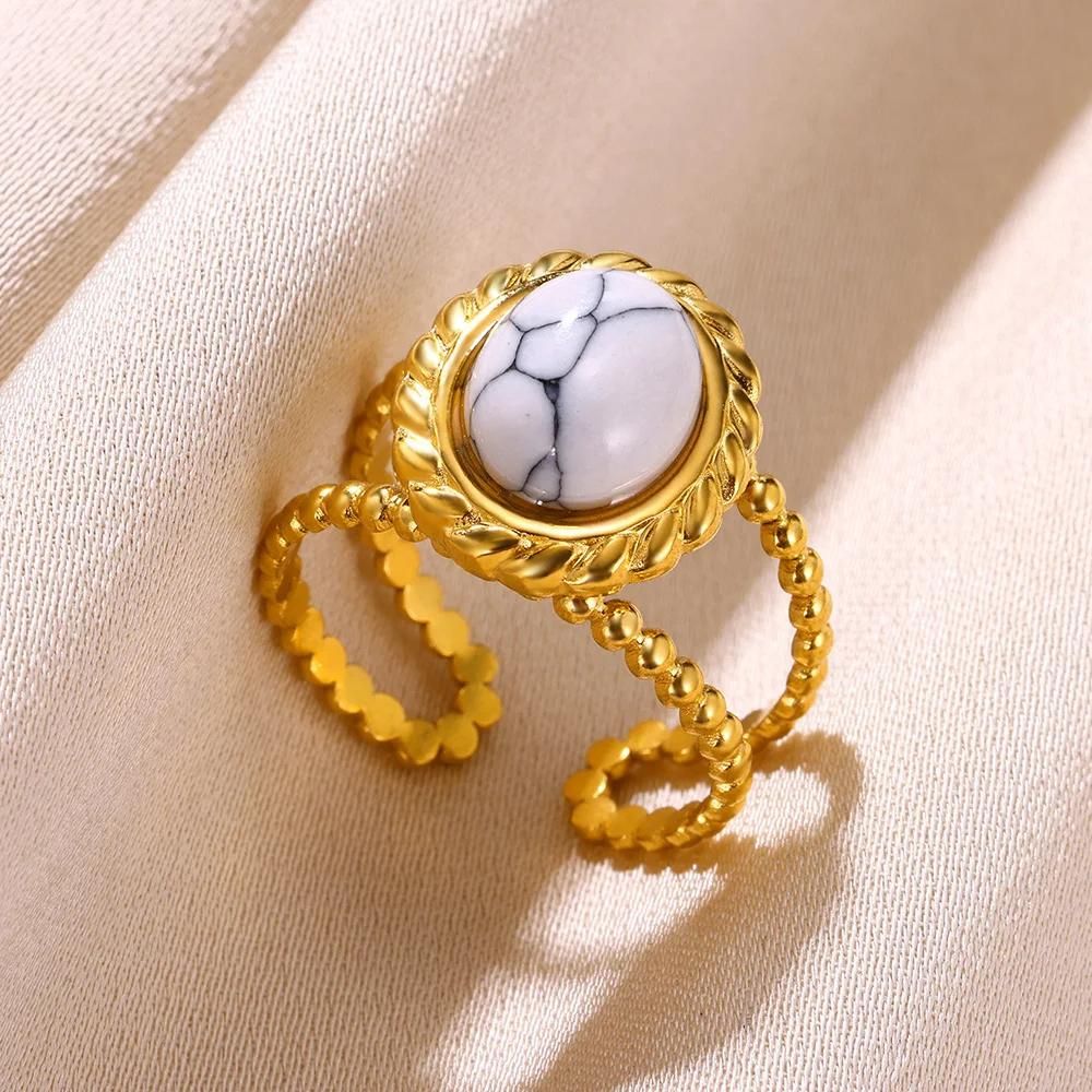 bague pierre blanche lelia