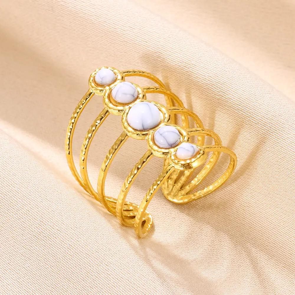 bague pierre blanche mina