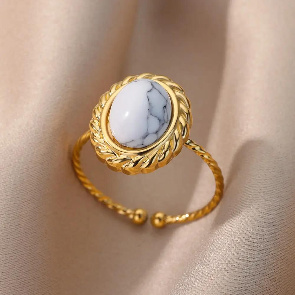 bague pierre blanche ondina