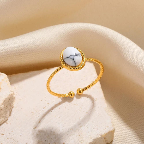 bague pierre blanche rosina