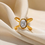 bague pierre blanche tania
