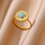 bague pierre bleue delfa