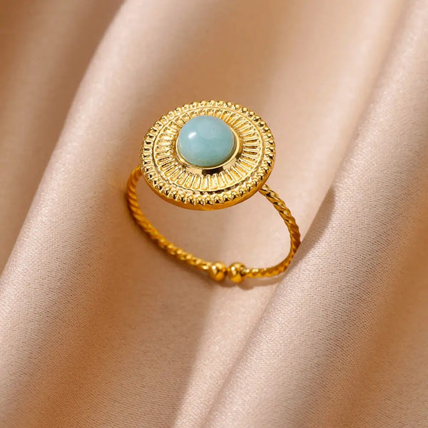 bague pierre bleue delfa