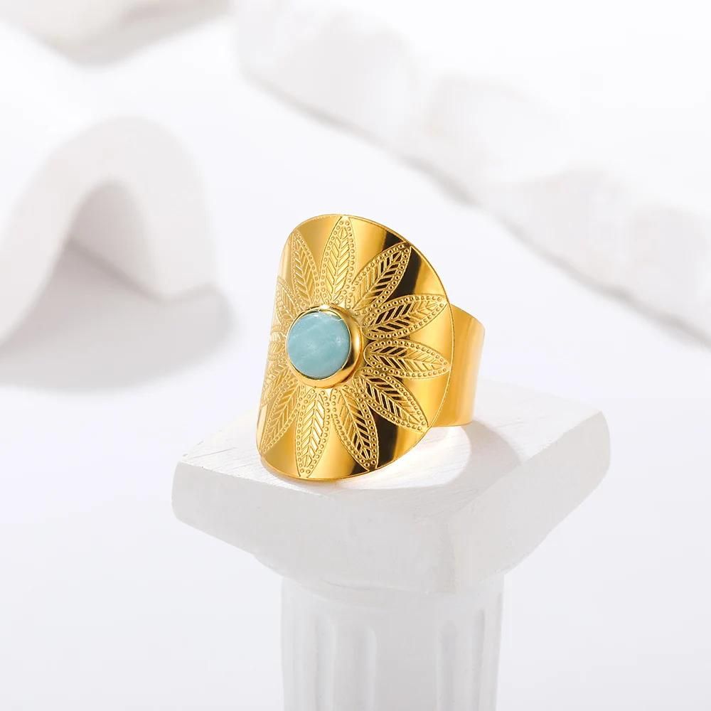 bague pierre bleue flora