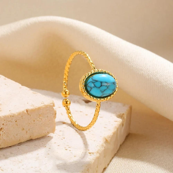 bague pierre bleue ines