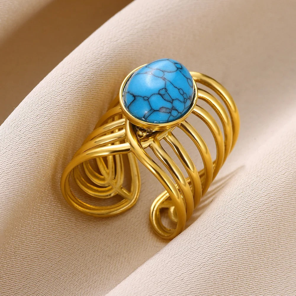 bague pierre bleue isadora