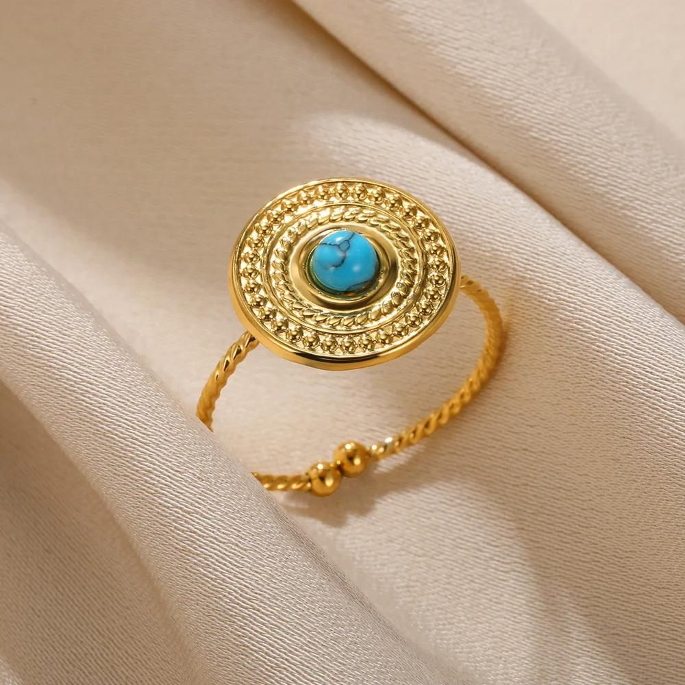 bague pierre bleue rina