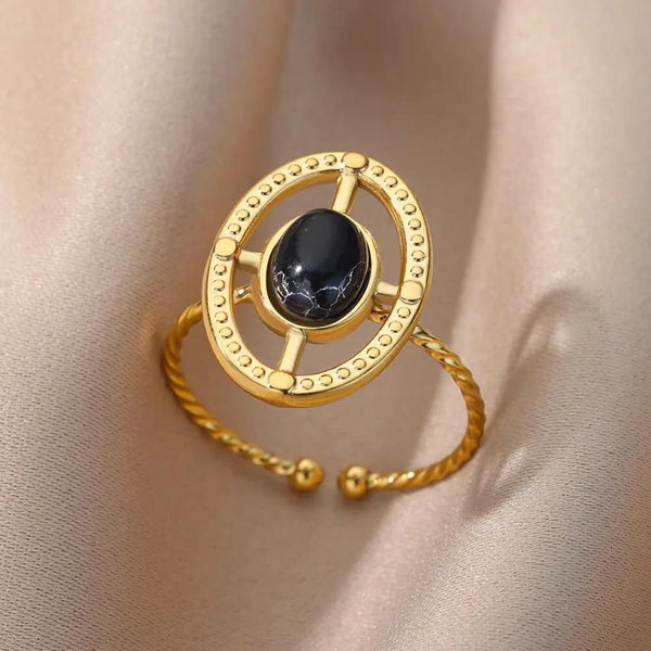 bague pierre noire lucia