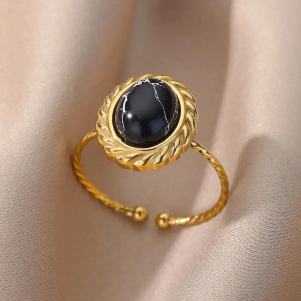 bague pierre noire mira