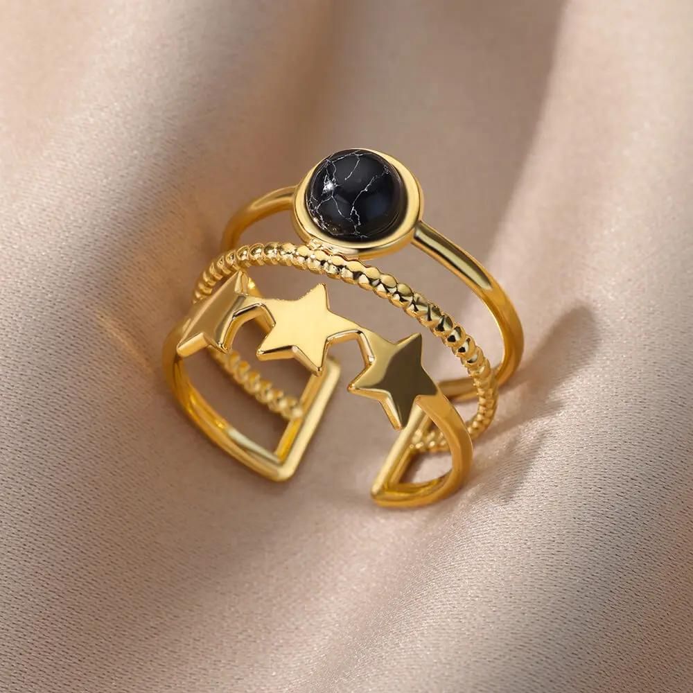 bague pierre noire serafina