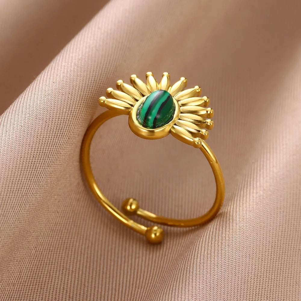 bague pierre verte samantha